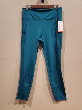 Marika Teal Blue High Rise Active Leggings Women's XL NWT